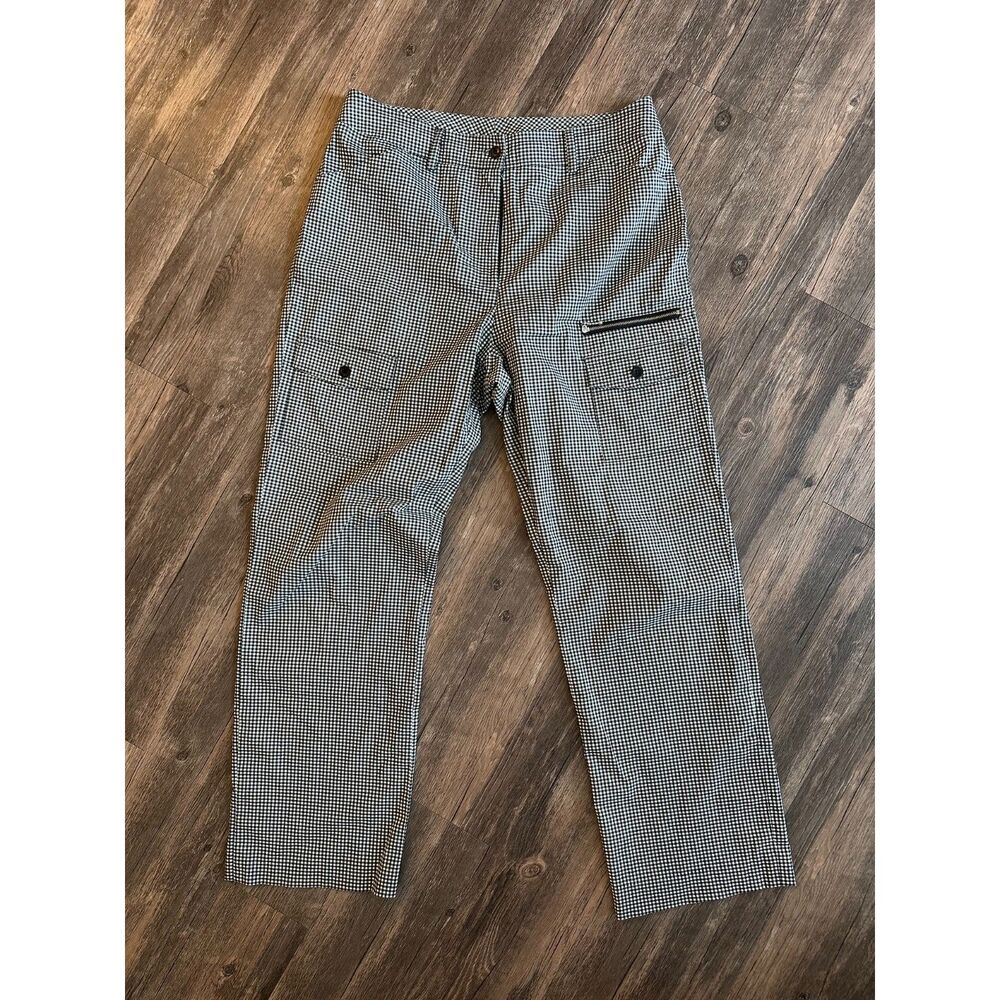 Barbara Katz Vintage Black & White Gingham Cropped Cargo Pants – Size 12